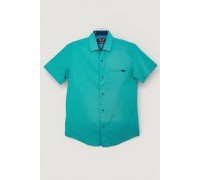 Рубашка мужская с принтом, цвет бирюзовый, 214R7124