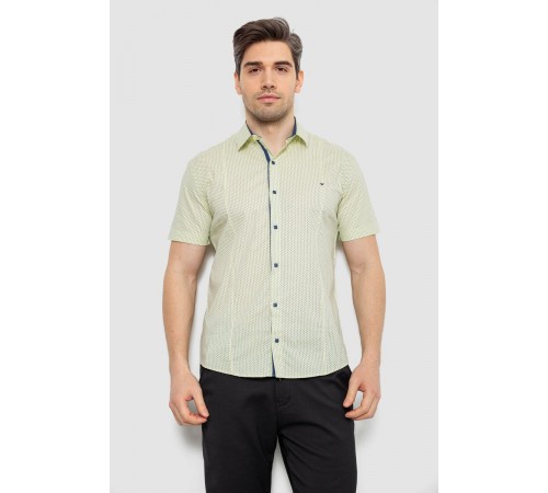 Рубашка мужская с принтом, цвет желтый, 214R7129