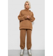 Спортивний костюм жіночий на флісі, колір коричневий, 247R2016
