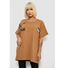 Футболка жіноча з принтом, колір коричневий, 244R2511