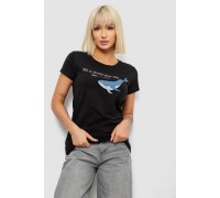 Футболка жіноча з принтом, колір чорний, 244R1006