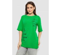 Футболка жіноча з принтом 0, колір зелений, 244R1024-1