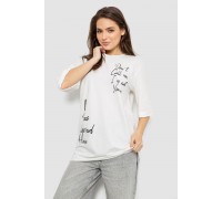 Футболка женская с принтом 0, цвет молочный, 244R1024-1