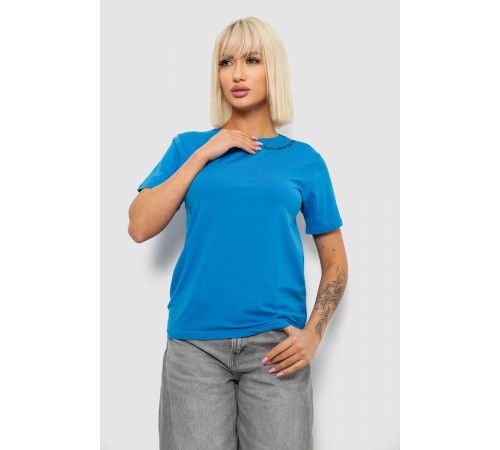 Футболка жіноча з принтом, колір блакитний, 244R1043-5