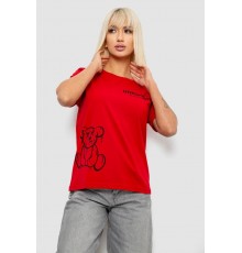 Футболка жіноча з принтом, колір червоний, 244R2001-5