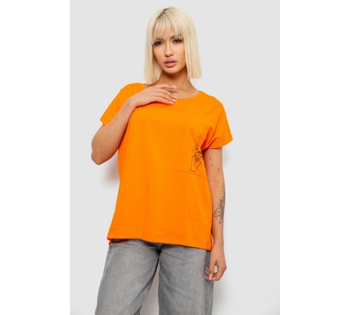 Футболка жіноча з принтом, колір помаранчевий, 244R2013-11