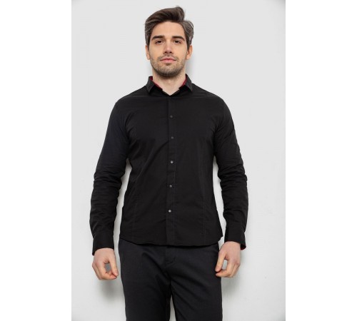 Рубашка мужская однотонная, цвет черный, 186R2066
