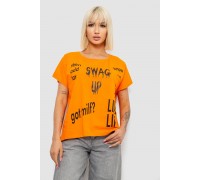 Футболка женская с принтом, цвет оранжевый, 244R2013-12