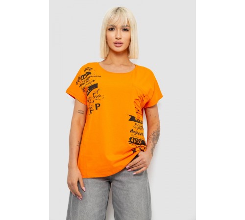 Футболка жіноча з принтом, колір помаранчевий, 244R2013-5