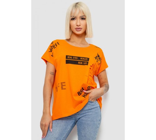 Футболка жіноча з принтом, колір помаранчевий, 244R2013-7