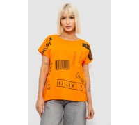 Футболка женская с принтом, цвет оранжевый, 244R2013-8