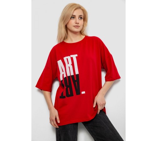 Футболка жіноча з принтом, колір червоний, 244R2015