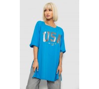 Футболка женская с принтом, цвет голубой, 244R2022-5