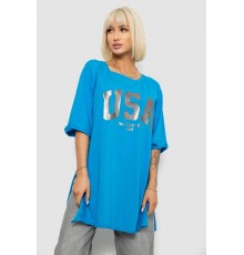 Футболка жіноча з принтом, колір блакитний, 244R2022-5