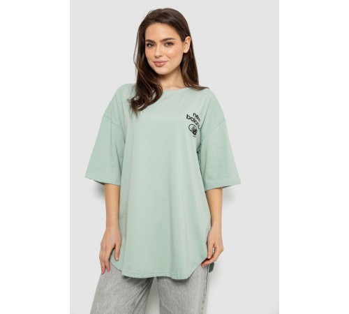 Футболка жіноча з принтом, колір світло-оливковий, 244R2030