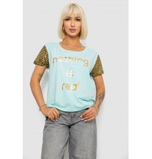 Футболка жіноча з принтом, колір м'ятний, 244R2047