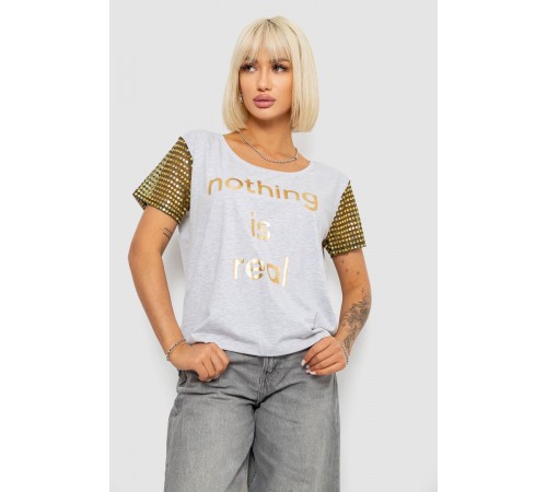 Футболка женская с принтом, цвет серый, 244R2047