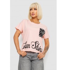 Футболка жіноча з принтом, колір персиковий, 244R2057
