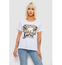 Футболка жіноча з принтом, колір білий, 244R2065