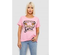 Футболка жіноча з принтом, колір рожевий, 244R2065