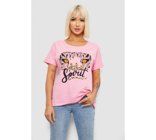 Футболка женская с принтом, цвет розовый, 244R2065