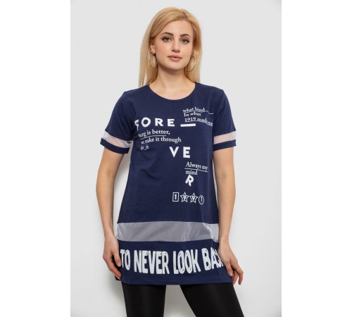 Футболка жіноча з принтом, колір синій, 244R2081