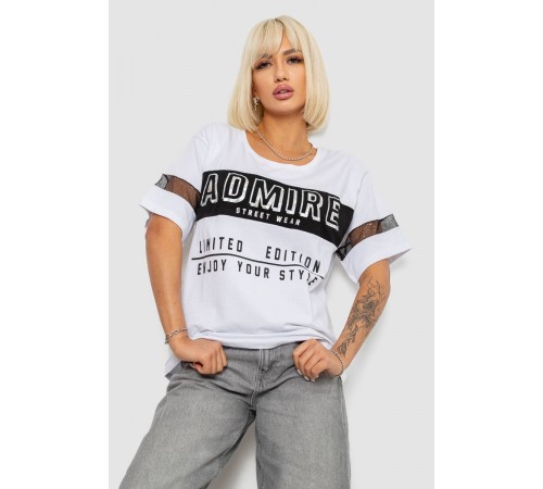 Футболка жіноча з принтом, колір білий, 244R2153-5