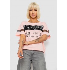 Футболка жіноча з принтом, колір персиковий, 244R2153-5