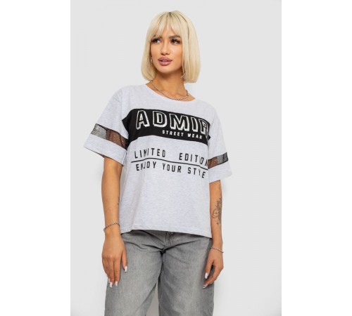 Футболка жіноча з принтом, колір сірий, 244R2153-5