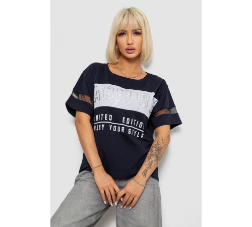 Футболка жіноча з принтом, колір синій, 244R2153-5