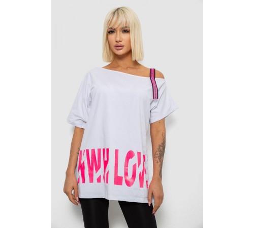 Футболка жіноча з принтом, колір білий, 244R2158
