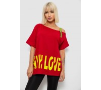 Футболка женская с принтом, цвет красный, 244R2158