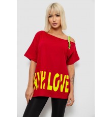 Футболка жіноча з принтом, колір червоний, 244R2158