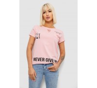 Футболка жіноча однотонна, колір рожевий, 244R2214-6