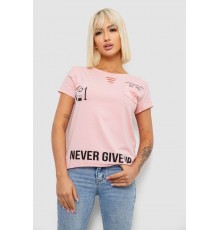 Футболка жіноча однотонна, колір рожевий, 244R2214-6