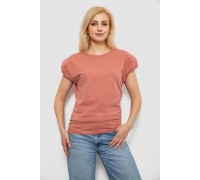 Футболка жіноча однотонна, колір пудровий, 244R2215-5