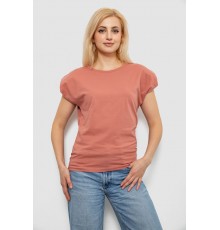 Футболка жіноча однотонна, колір пудровий, 244R2215-5