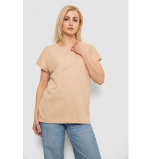 Футболка жіноча однотонна, колір бежевий, 244R2300
