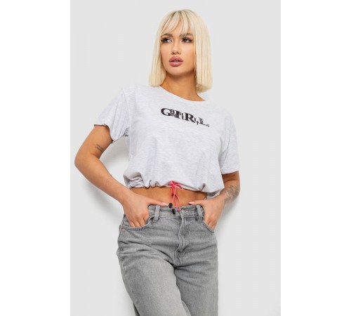 Футболка женская с принтом, цвет серый, 244R2306