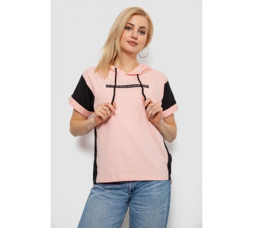 Футболка жіноча з принтом, колір персиковий, 244R2311-5