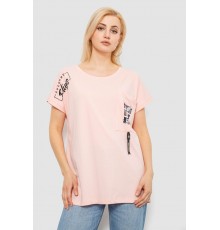 Футболка жіноча з принтом, колір персиковий, 244R2413