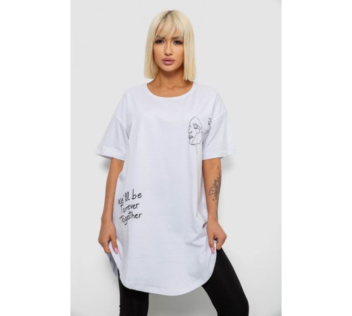 Футболка жіноча з принтом, колір білий, 244R2416