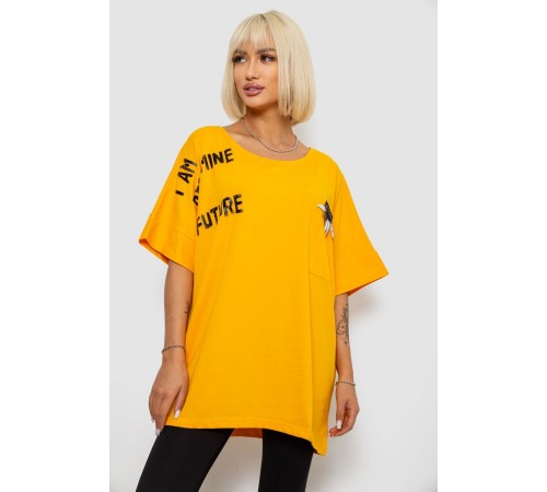 Футболка жіноча з принтом, колір жовтий, 244R2511