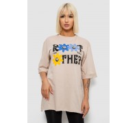Футболка жіноча з принтом, колір бежевий, 244R2803