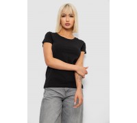 Футболка женская однотонная, цвет черный, 244R2806