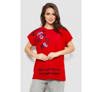 Футболка женская с принтом, цвет красный, 244R3001