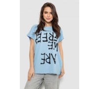 Футболка женская с принтом, цвет голубой, 244R3003