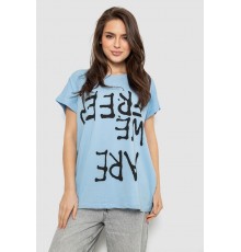 Футболка жіноча з принтом, колір блакитний, 244R3003