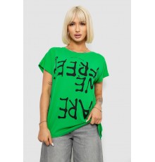 Футболка жіноча з принтом, колір зелений, 244R3003