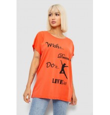 Футболка жіноча з принтом, колір помаранчевий, 244R3004